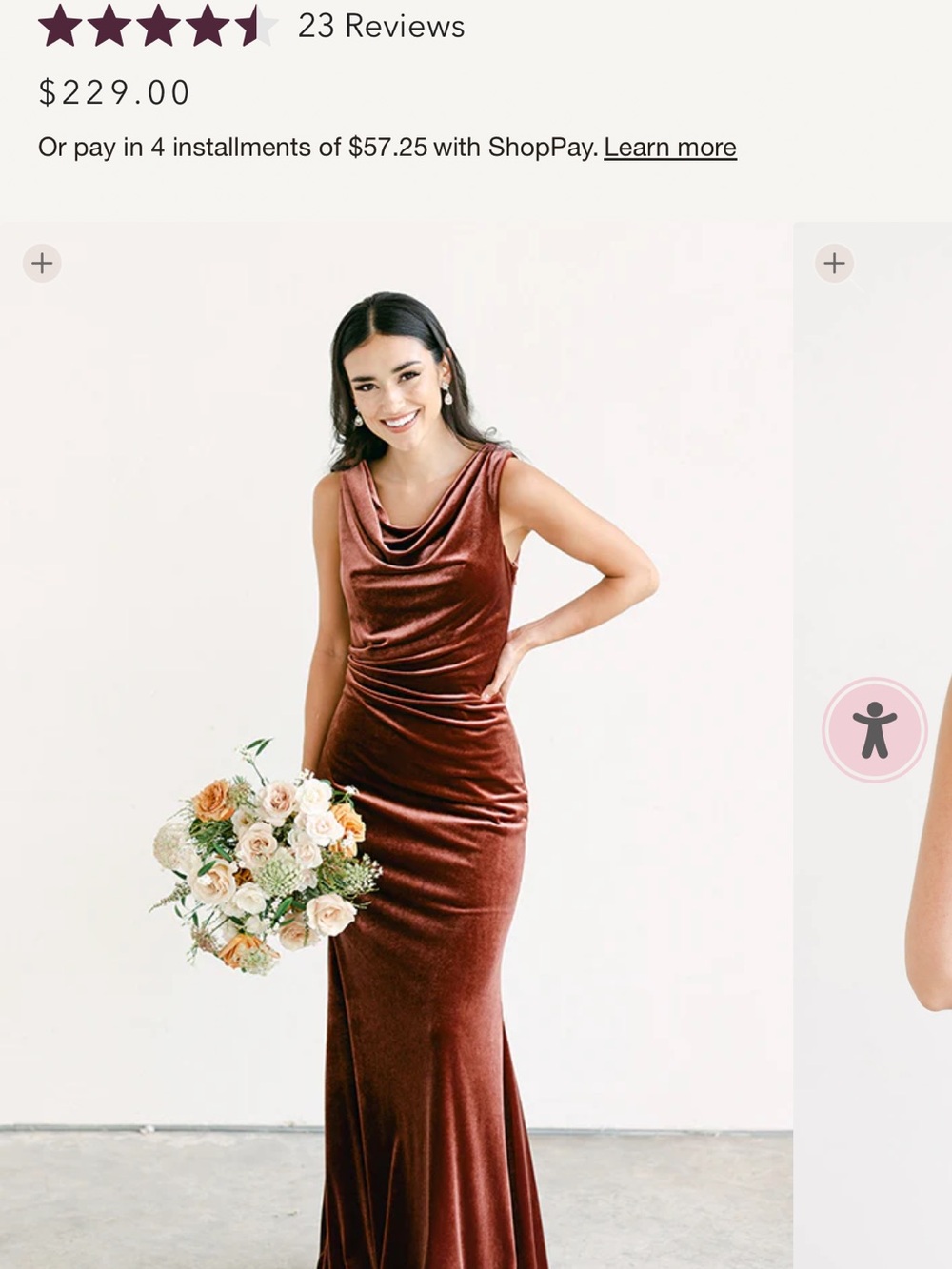 Revelry Cowl Neck Maxi Dress in Rust Velvet